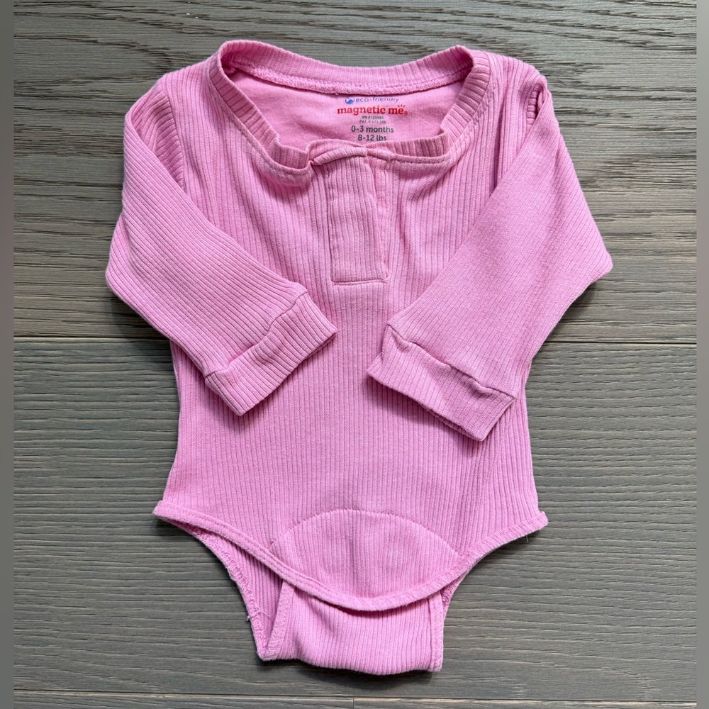 Magnetic Me Soft Pink Ribbed Bodysuit